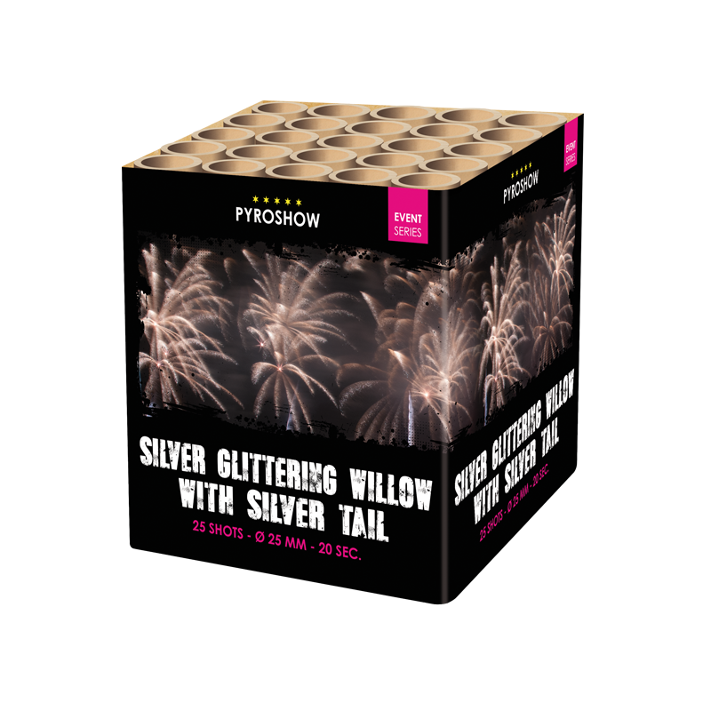 Silver Glittering Willow with Silver Blinking Tail